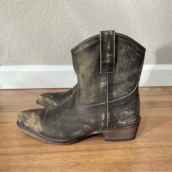 ROPER WOMENS LEATHER ANKLE BOOT SANDED BROWN Size 5.5 - Picture 3 of 9